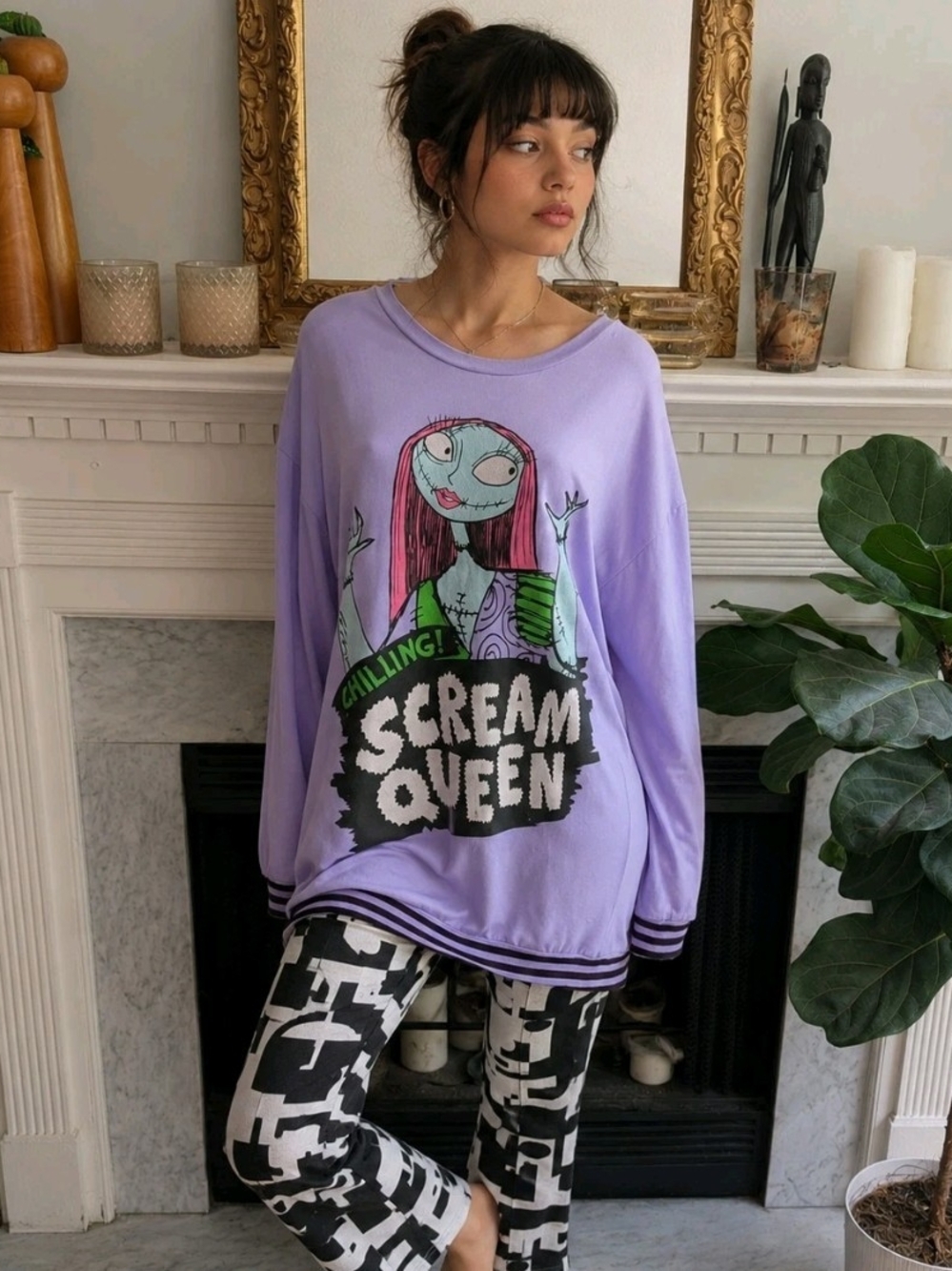 Nightmare Before Christmas Sally Lavender Sleepshirt Nightgown Size Medium 8-10